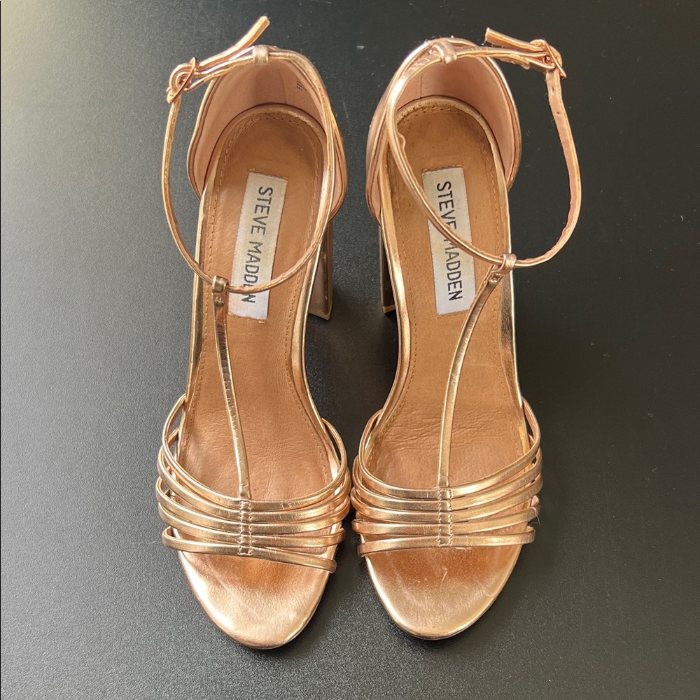Steve Madden Women's Shimmering Gold Strappy Heels